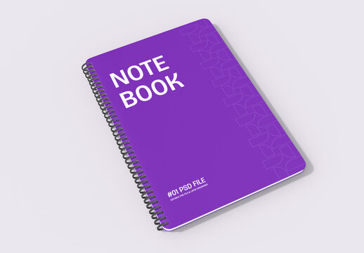 Mockup of Spiral Rigged Notebook Cover Top View