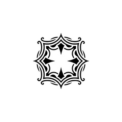 Ornate Black Mandala on White: Decorative Element, Vector Design