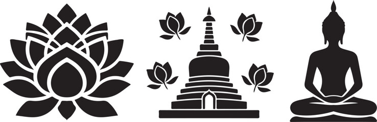 Vaisakhi Symbols Set Silhouette Vector