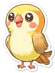 Fototapeta premium cute_cheerful_cartoon_lovebird_chick