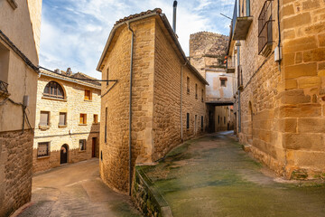 Picturesque buildings in the area of Matarrana, called Spanish Tuscany.