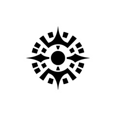 Black Geometric Sunburst Design on White Background