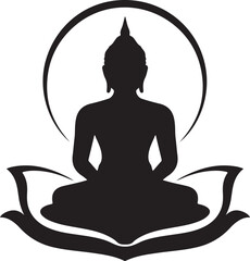 Vaisakhi Buddha Silhouette Vector Illustration