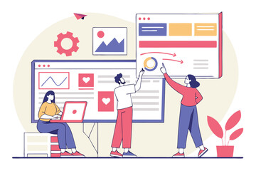 Creative Digital Marketing Team Brainstorming in a Modern Office