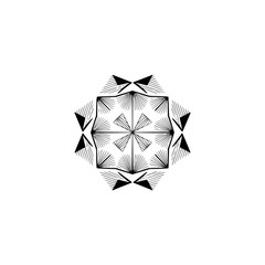 Geometric Mandala Design, Minimalist Black & White Pattern, Clean Lines, Abstract Art