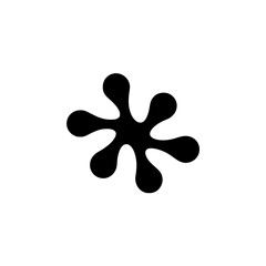 Abstract Black Splat on White: Graphic Design Element
