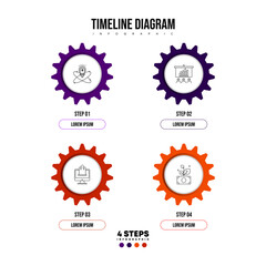 Circle chart infographic template with 4 options for presentations. Vector illustration Eps	