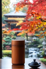 Fototapeta premium Autumn Tea Caddy in Zen Garden