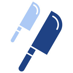 Knife Flat Blue Icon