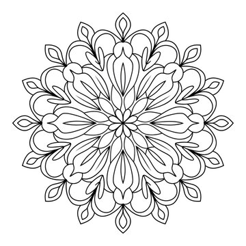 recommend clip art: A line art mandala illustration of a coloring page