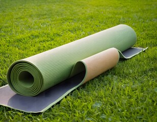 Rolled-Up Exercise Mats &ndash; Ready for a Yoga Session