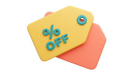 Isolated Percentage Off Sale Tags for Discount Promotion