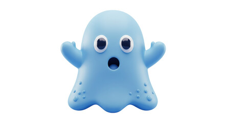 Isolated Cute Blue Cartoon Ghost