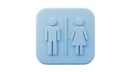 Isolated Blue Gender Neutral Restroom Sign