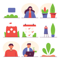 Fototapeta premium A diverse Vector set Illustrator Artwork Design 