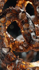 Crunchy Salted Pretzel Macro Shot with Detailed Textures and Colors