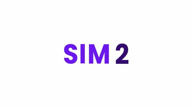 SIM 2 Text Animation. Alpha matte with transparent background 4K resolution.