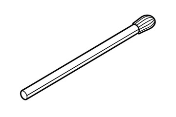Line Drawing of a Long, Slim Makeup Brush