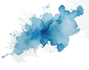 Obraz premium Hand Painting Blue Watercolor Splash Background