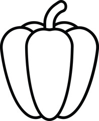  Bell peppers fruit outline icon on white background