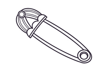 Ornate Safety Pin, Decorative Clasp, Metal Fastener, Clothing Accessory