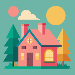 Fototapeta premium house in the forest