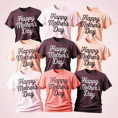 Happy Mother's Day Celebrating t-shirt design and White on mockup background
