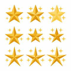 set of golden stars