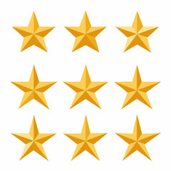 set of golden stars