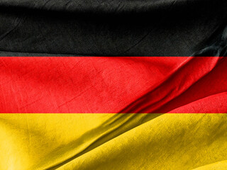 Close-Up of the German Flag with Textured Fabric Design