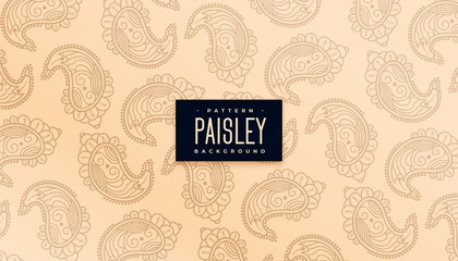 elegant and traditional paisley pattern background in mehndi style