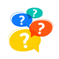 question mark sign template with chat bubble design