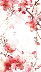 Elegant Minimalist Cherry Blossom Frame for Modern Floral Designs and Art Prints