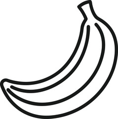 cavendish banana fruit outline icon on white background.