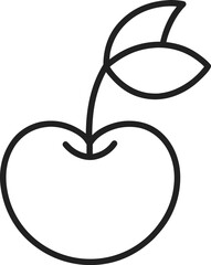 cherry fruit outline icon on white background.