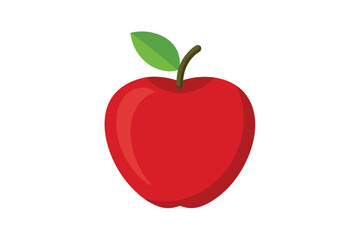 red apple with leaf