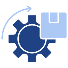 Obraz premium Production Flat Blue Icon