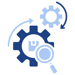 Production Control Flat Blue Icon
