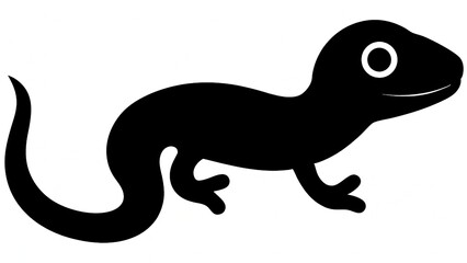 Obraz premium silhouette of a lizard vector illustration isolated on white or transparent background