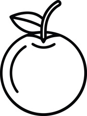 coco plum outline icon on white background.