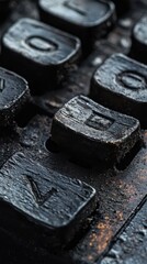 Close up view of a dusty old number pad keyboard
