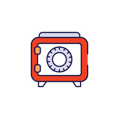 Safe Box icon design with white background stock illustration