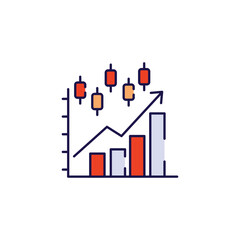 Trading Growth icon design with white background stock illustration