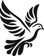 Vector silhouette of a dove