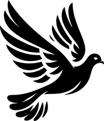 Vector silhouette of a dove