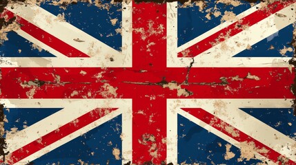 Fototapeta premium Grunge Flag of the United Kingdom, British Flag A symbol of History, Heritage, Patriotism.