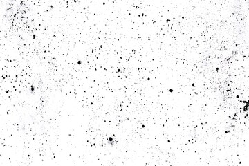 White background with black ink splatter texture effect for artistic design projects