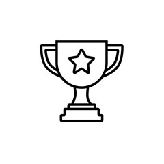 gold trophy cup vector icon