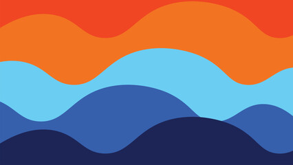 Abstract Wavy Layered Background in Warm and Cool Tones