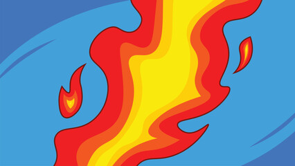 A vibrant abstract digital illustration of fire and water elements merging in a dynamic, flowing design.